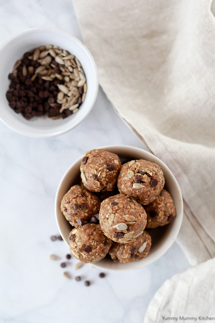 Nut Free No Bake Energy Balls - Yummy Mummy Kitchen